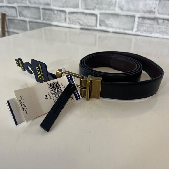 Polo Ralph Lauren Men's Belt Leather Reversible Brown/Black Size 36